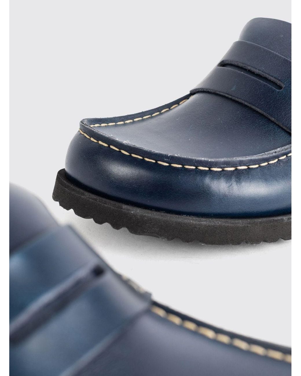 Birkenstock Blue 1774 Naples Smooth Leather Low-Heeled Mules