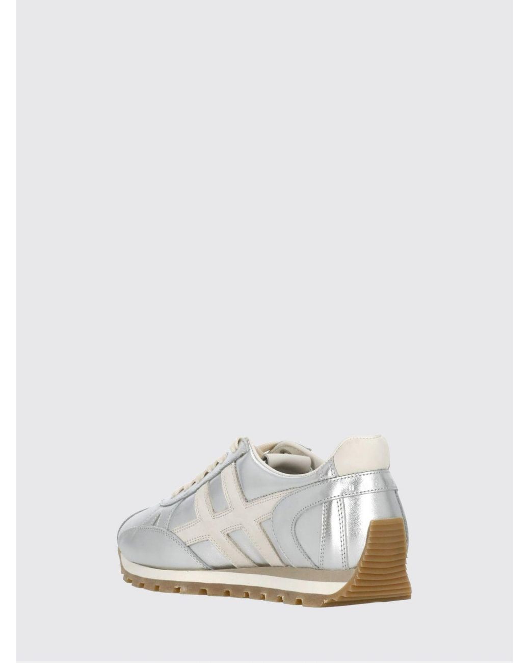 Hogan White H701 Laminated Leather Sneakers