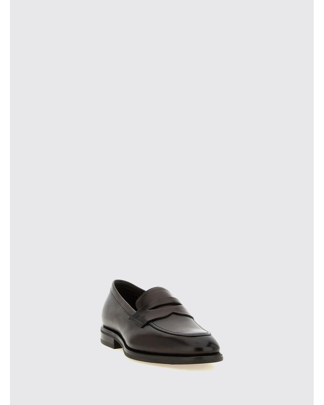 Santoni White Smooth Calfskin Penny Loafers With Raised Tray Detail for men