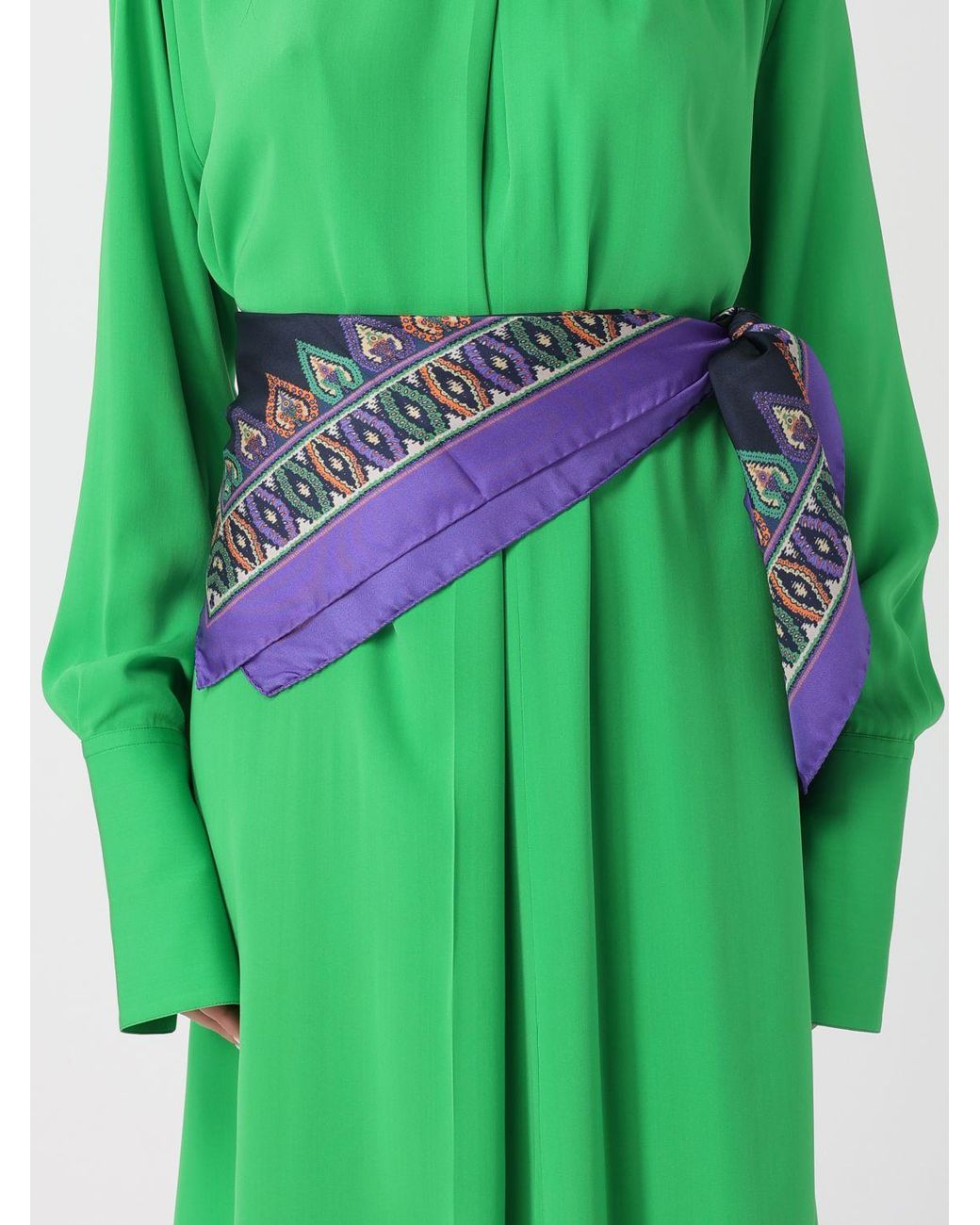 Etro Blue Seidenfoulard Mit Geometrischem Und Floralem Muster