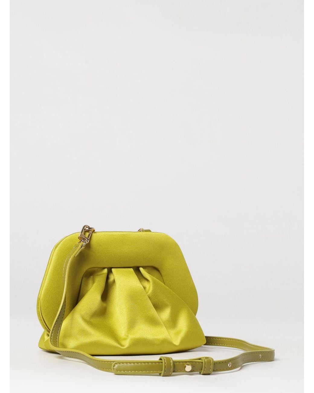THEMOIRÈ Yellow ThemoirÈ Bios Draped Satin Mini Bag With Shoulder Strap