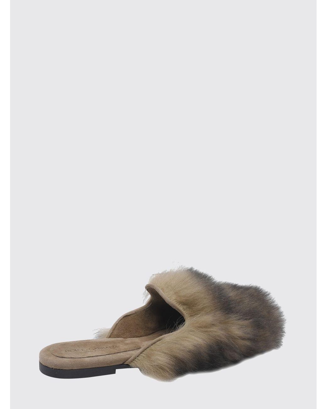 Dolce & Gabbana Red Dolce &Amp Gabbana Shearling Slippers