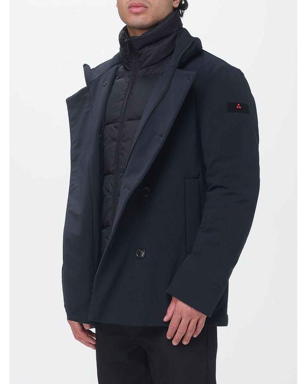 Peuterey Blue Militao Double-Breasted Caban Jacket for men