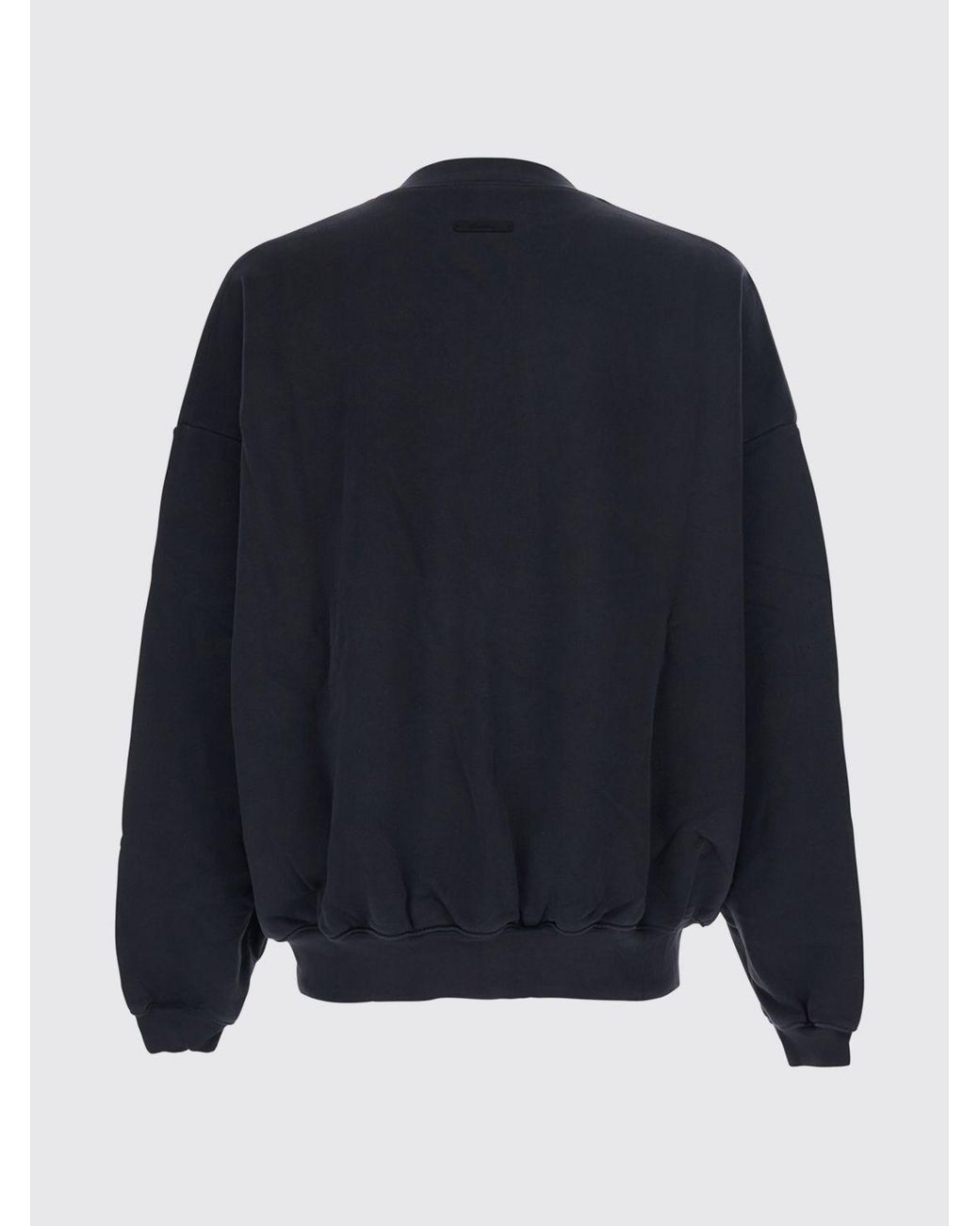 Fear Of God Blue Crewneck Cotton Jumper With Logo And Dropped Shoulders for men