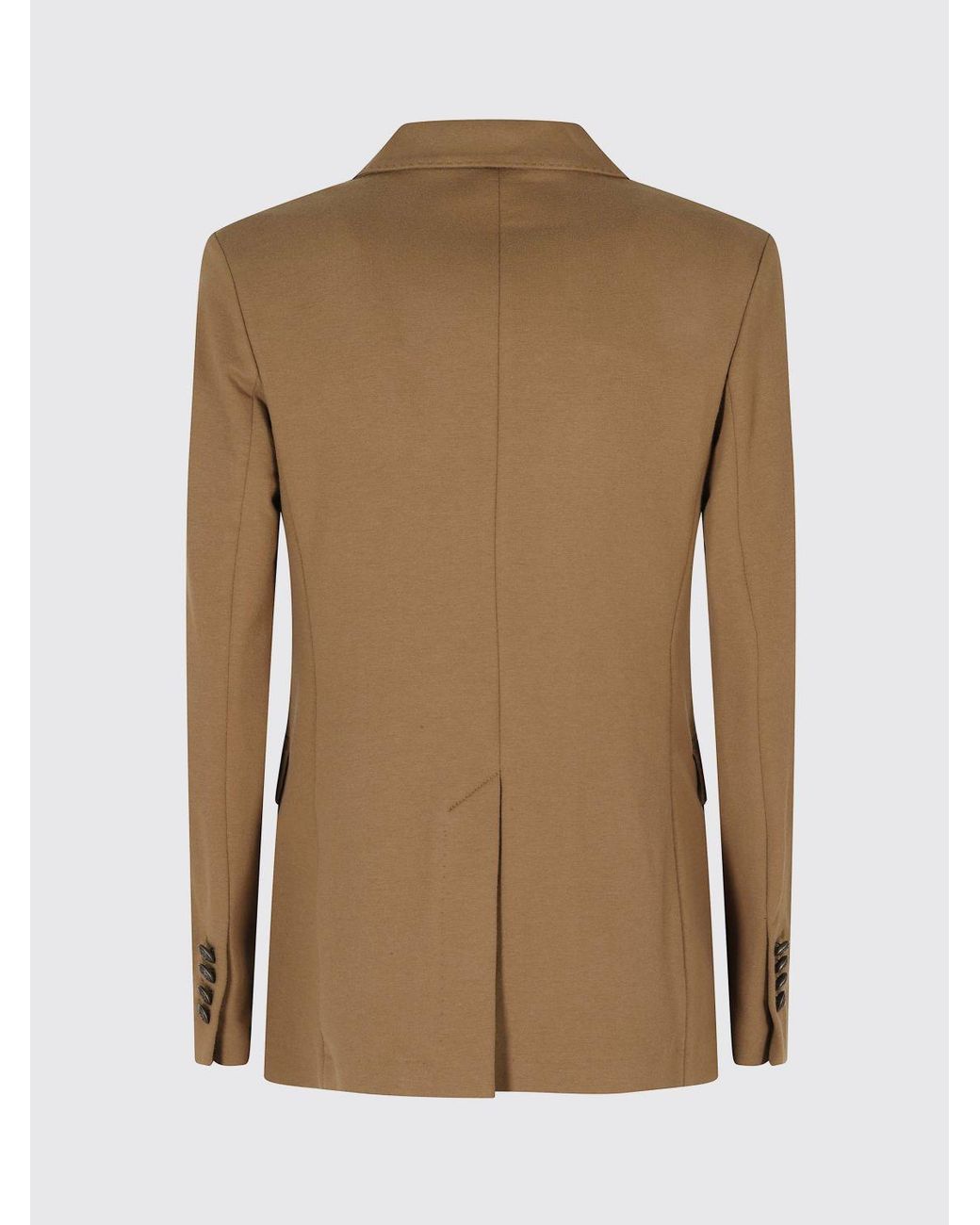 Circolo 1901 Natural Double-Breasted Cotton Blazer With Metallic Buttons