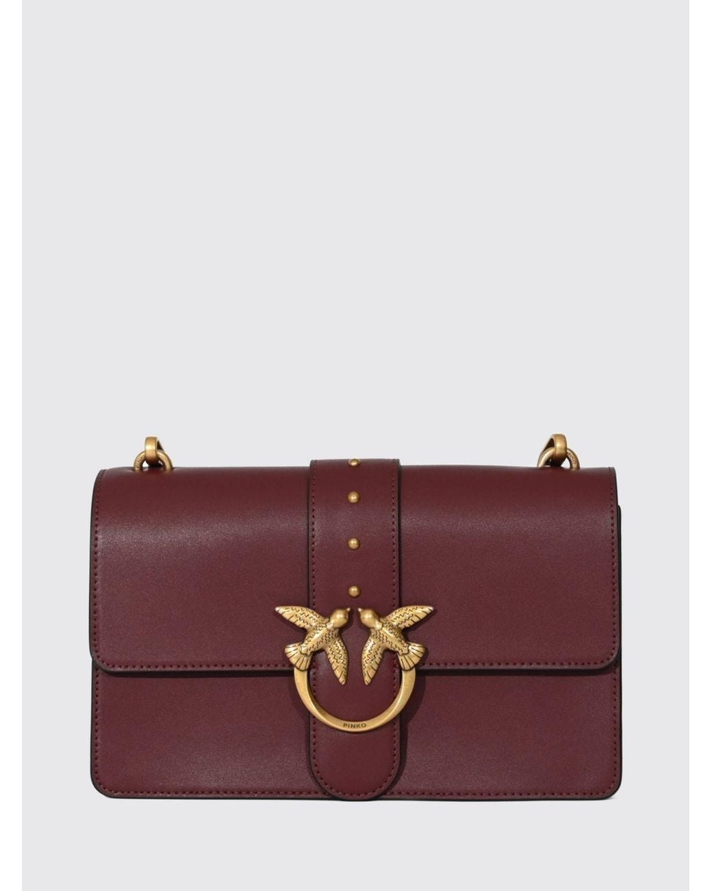 Pinko Purple Love Bag One Monogram Leather Crossbody Bag With Studs