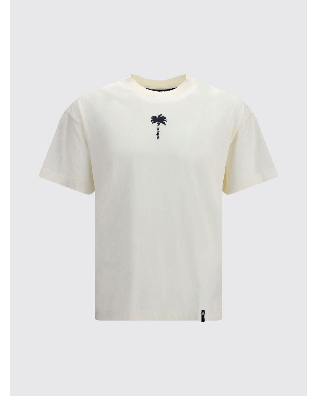 Palm Angels White Crewneck T-Shirt for men