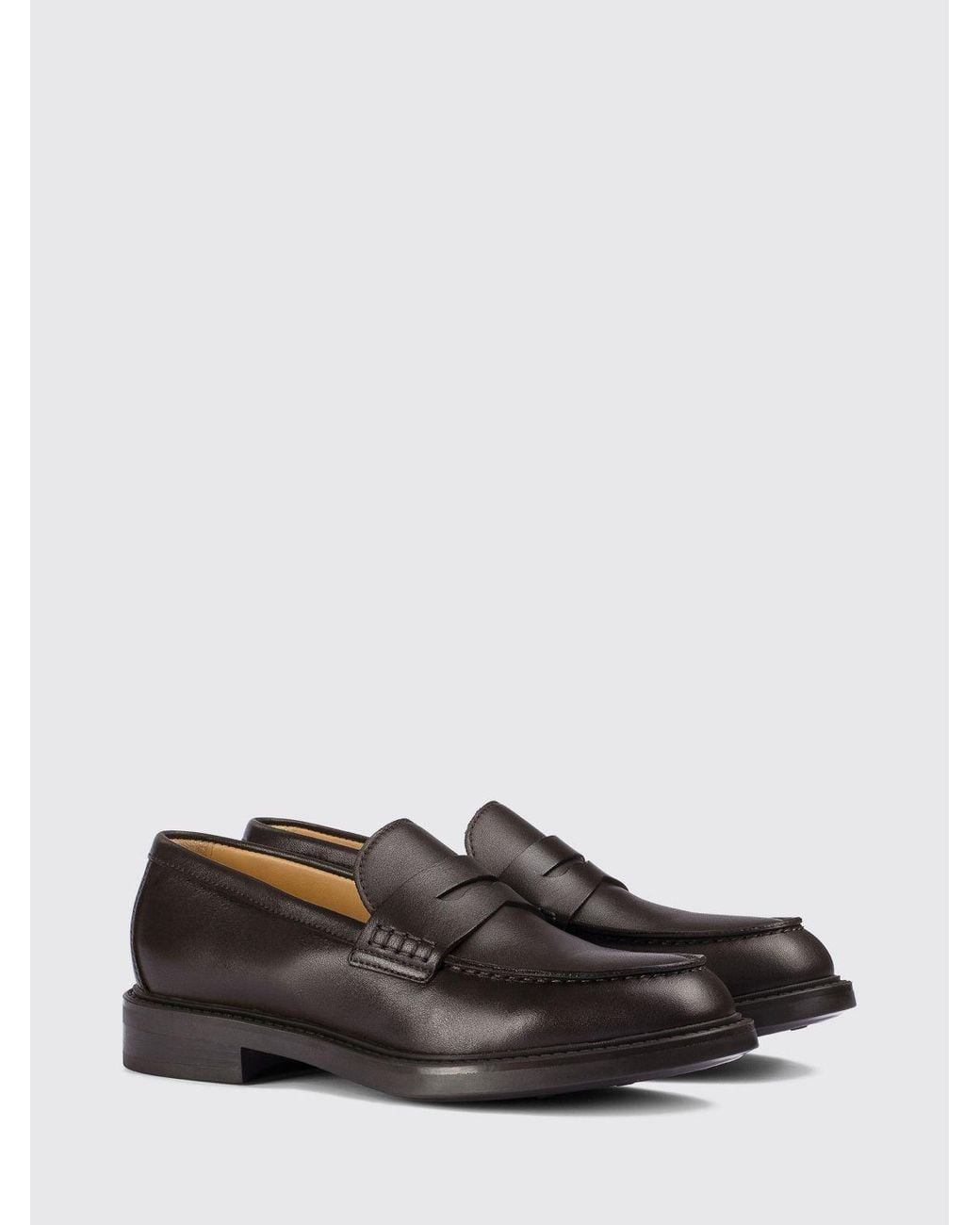 Doucal's White Smooth Calfskin Penny Loafers With Rubber Sole