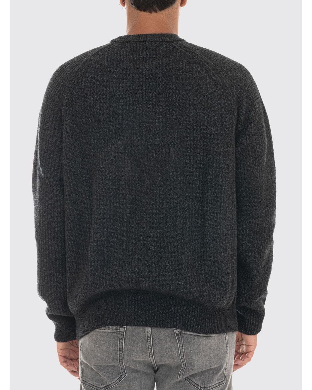 Boss Black Relaxed Fit Virgin Wool Blend Crew Neck Jumper With Ribbed Trims for men