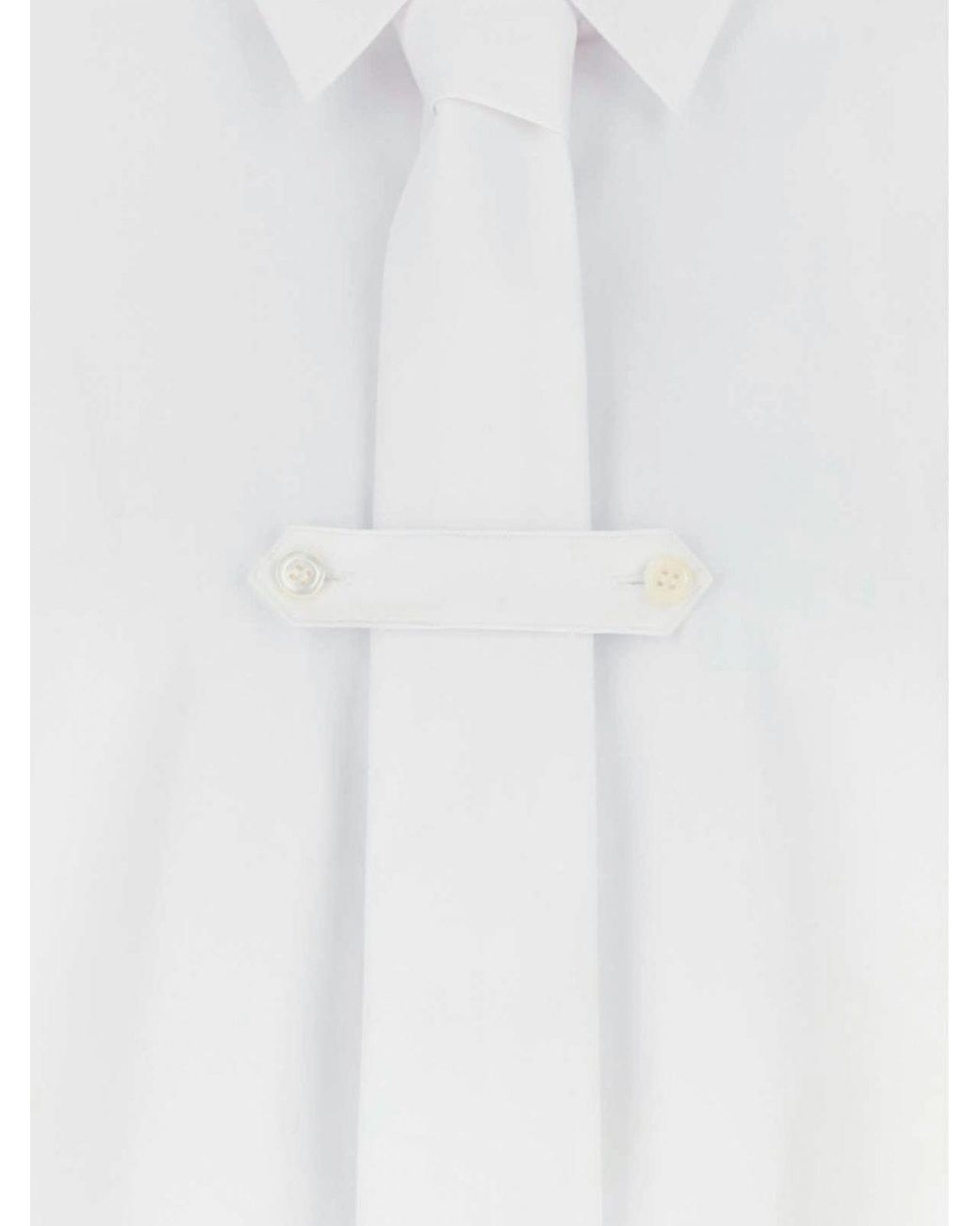 Dries Van Noten White Classic Cotton Poplin Shirt With French Collar for men