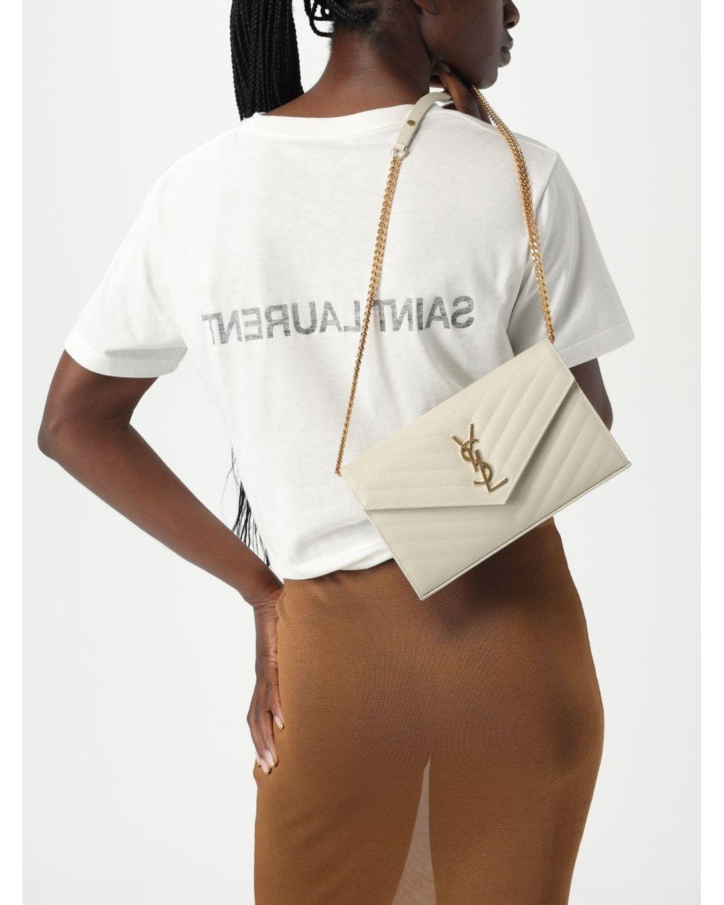 Saint Laurent Natural Cassandre Bag