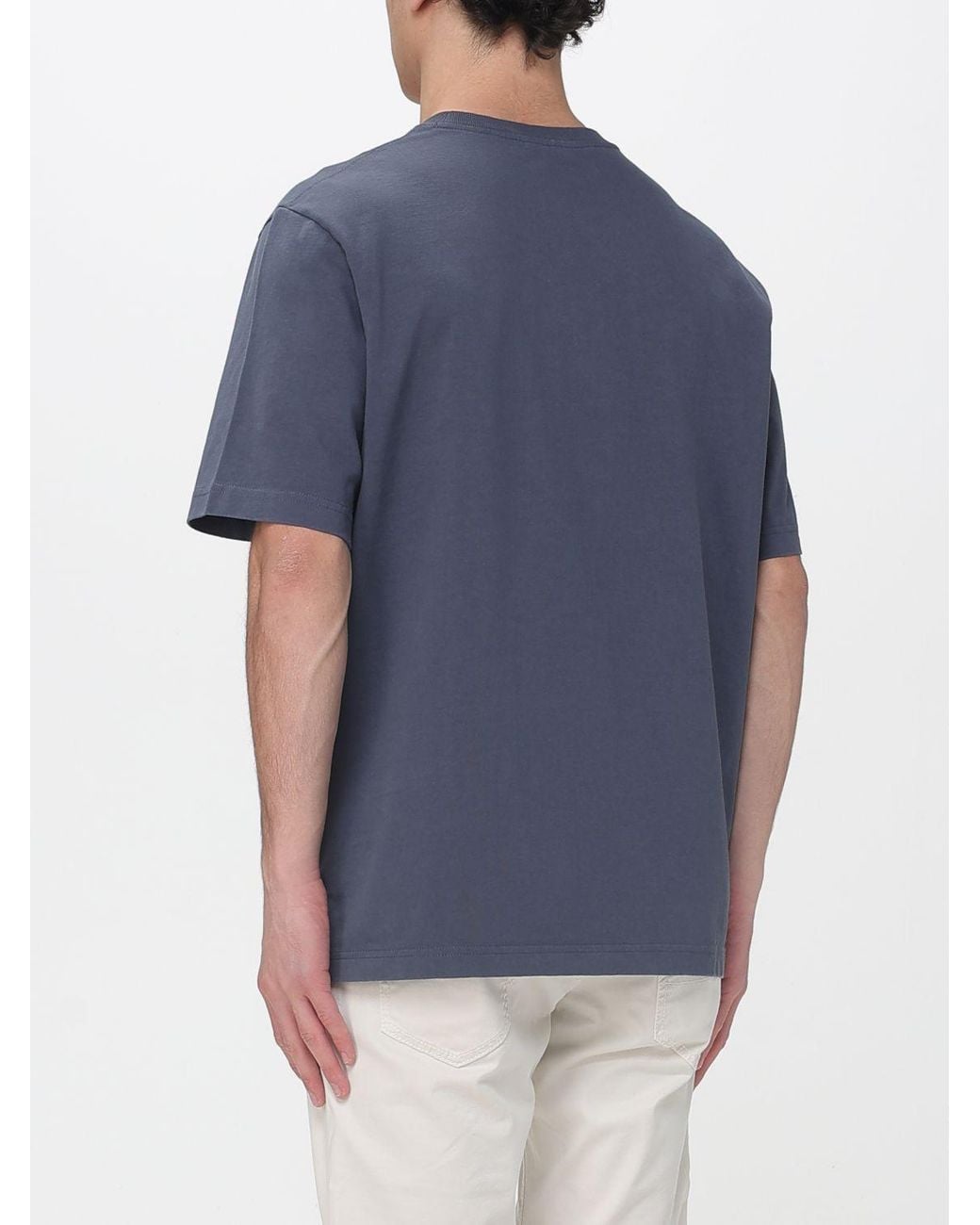 Maison Kitsuné Blue Maison KitsunÉ Cotton T-Shirt With Logo for men
