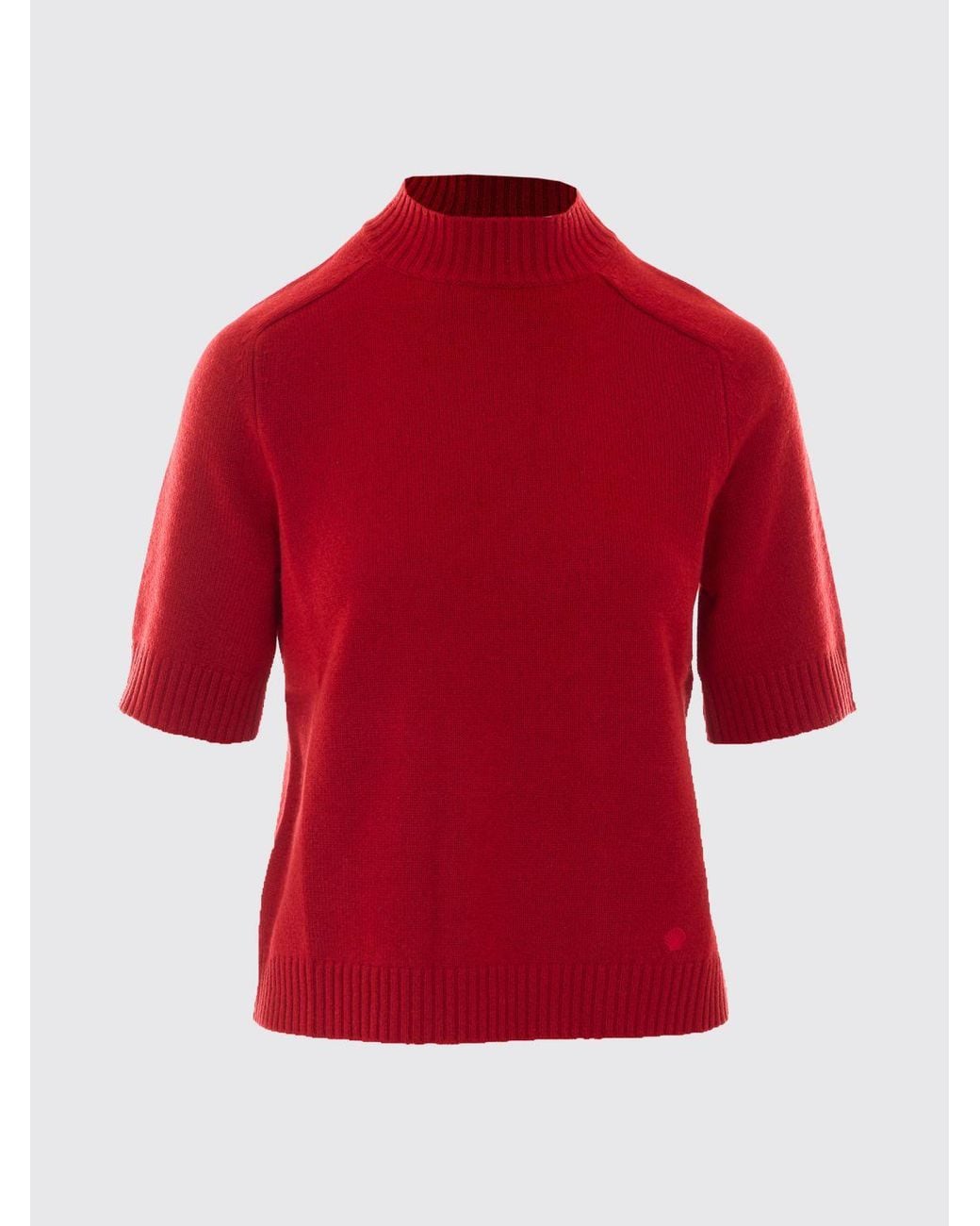 Loulou de Saison Red Ruth Slim Fit Short-Sleeved Roll Neck