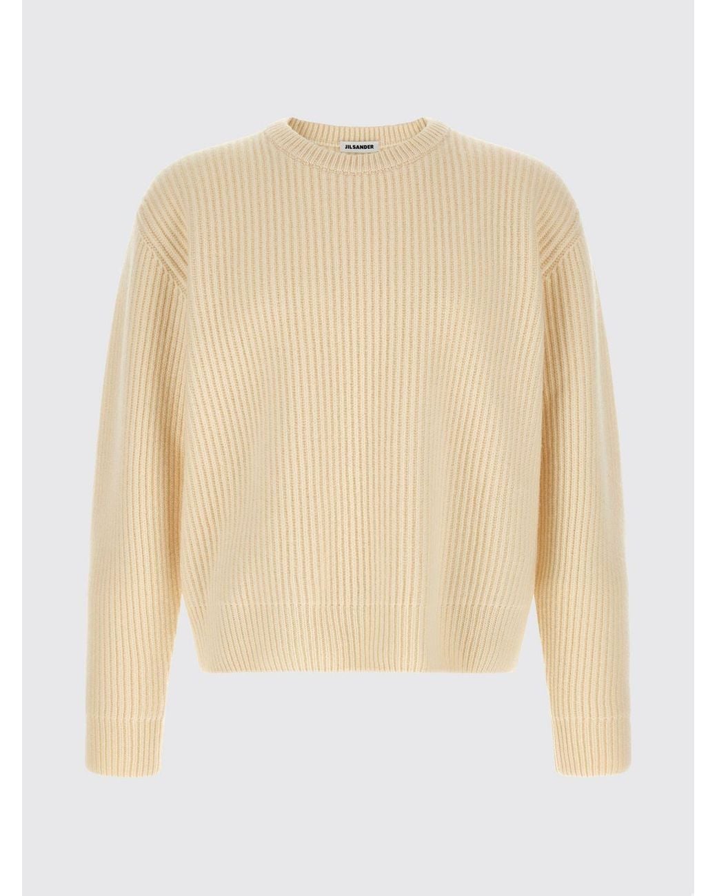 Jil Sander Natural Long-Sleeved Crewneck Sweater for men
