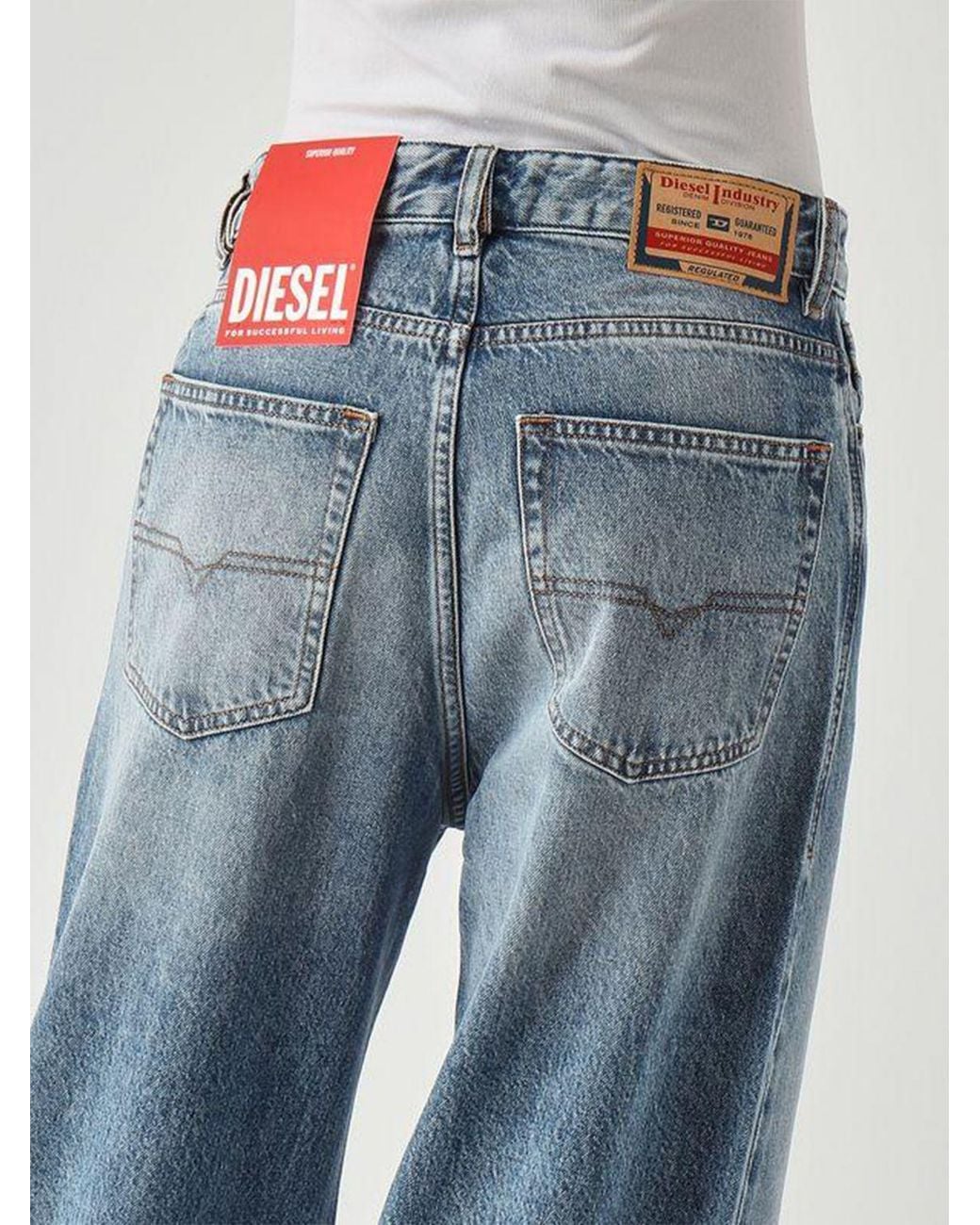DIESEL Blue 1996 D-Sire Mid-Rise 5-Pocket Wide Leg Jeans