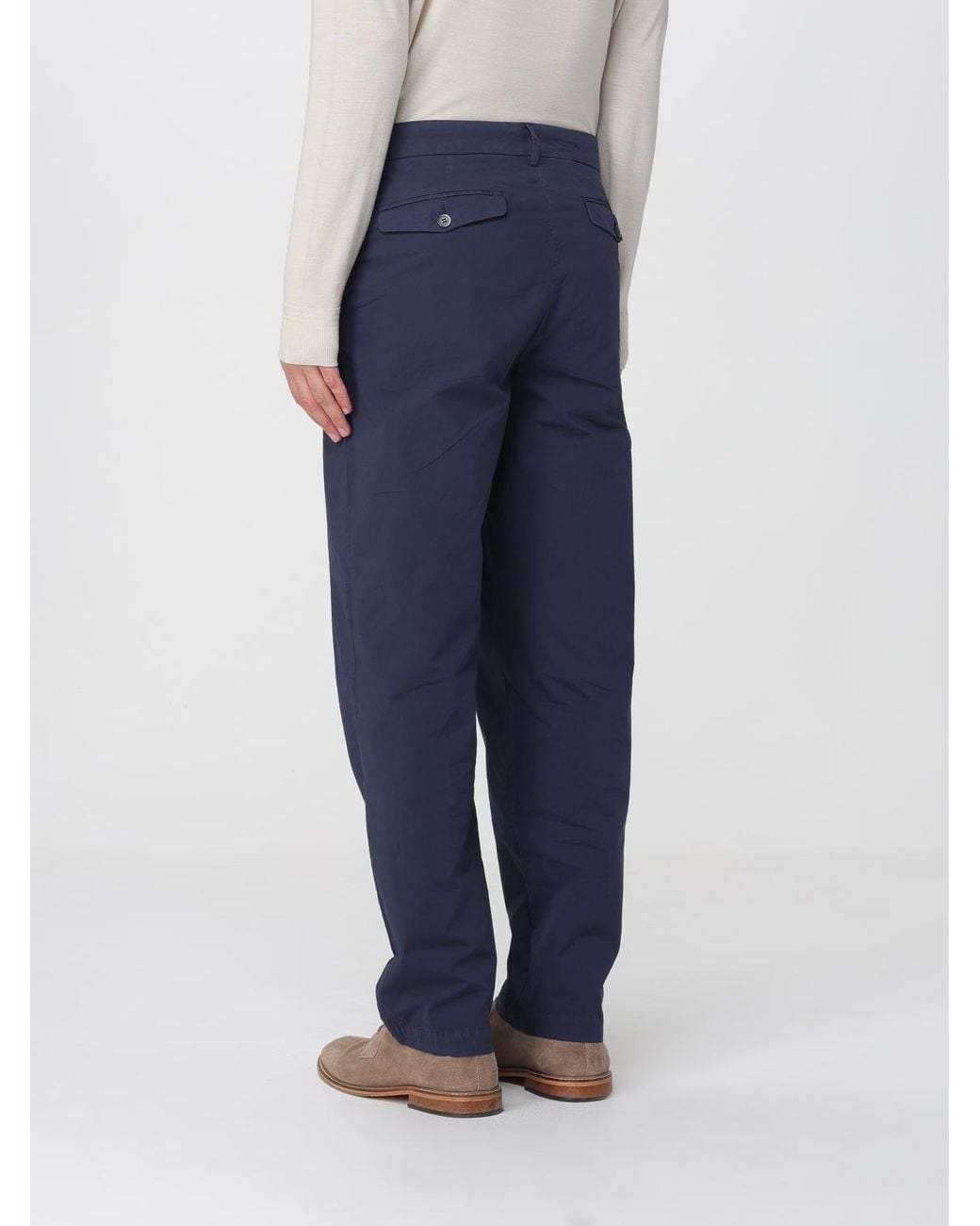 Barena Blue Stretch Cotton Trousers for men