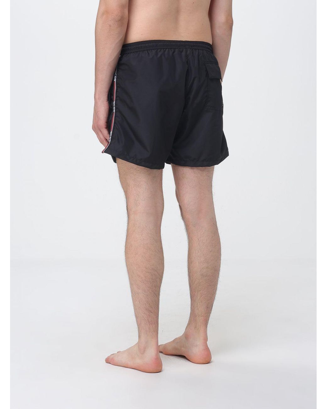 Gcds Blue Nylon Swimsuit With Jacquard Logo for men