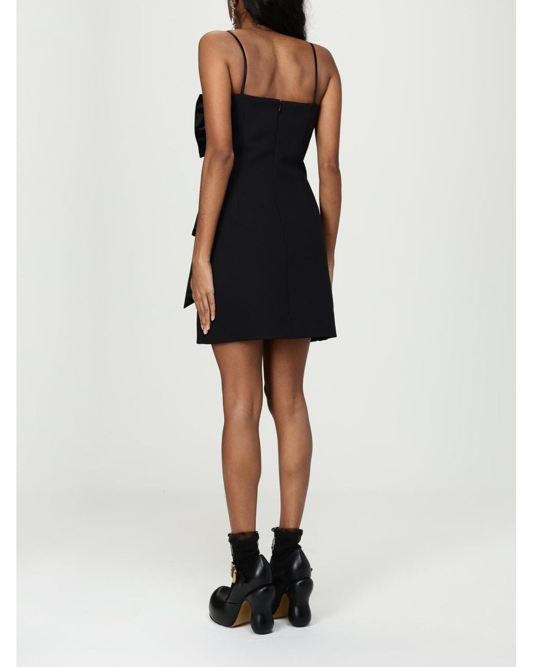 Marc Jacobs Black Bow Mini Dress Elegant Satin Detail
