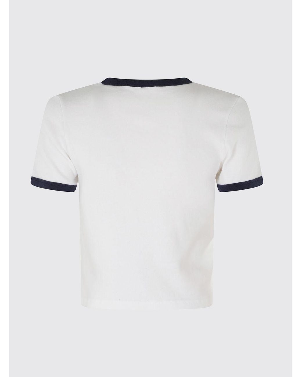 Sporty & Rich Blue Sporty &Amp Rich California Cropped Cotton T-Shirt With Logo Print