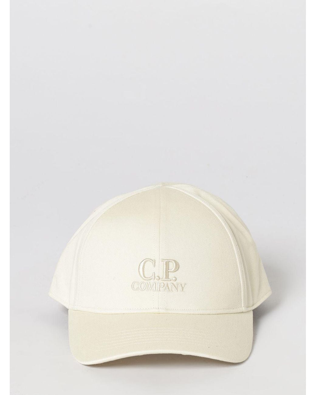 C P Company Natural Embroidered Logo Cotton Cap for men