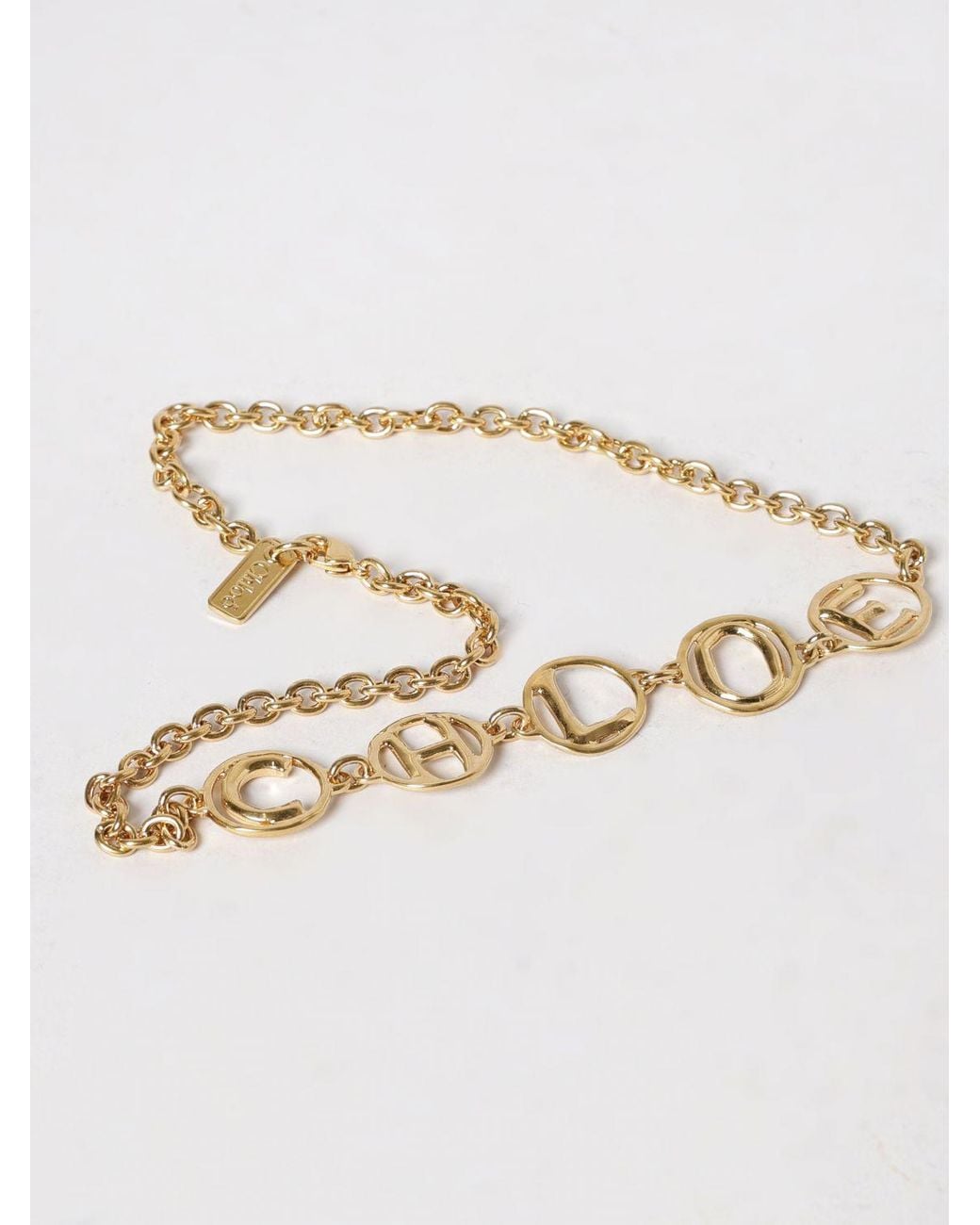 Chloé Natural ChloÉ Script Brass Necklace