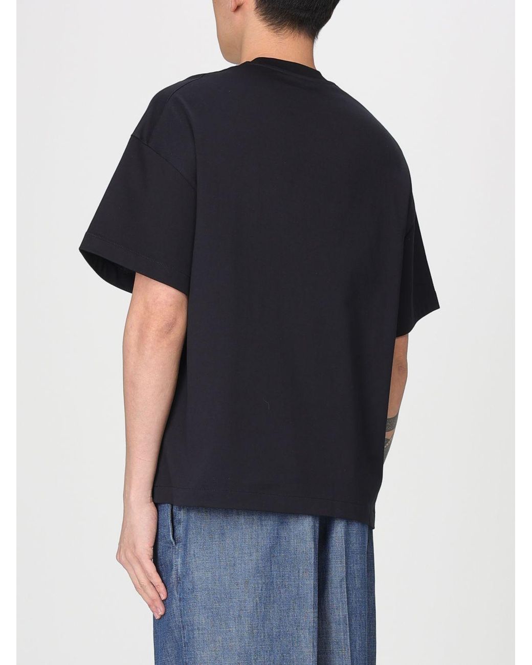 Jil Sander Black Cotton T-Shirt With Logo for men