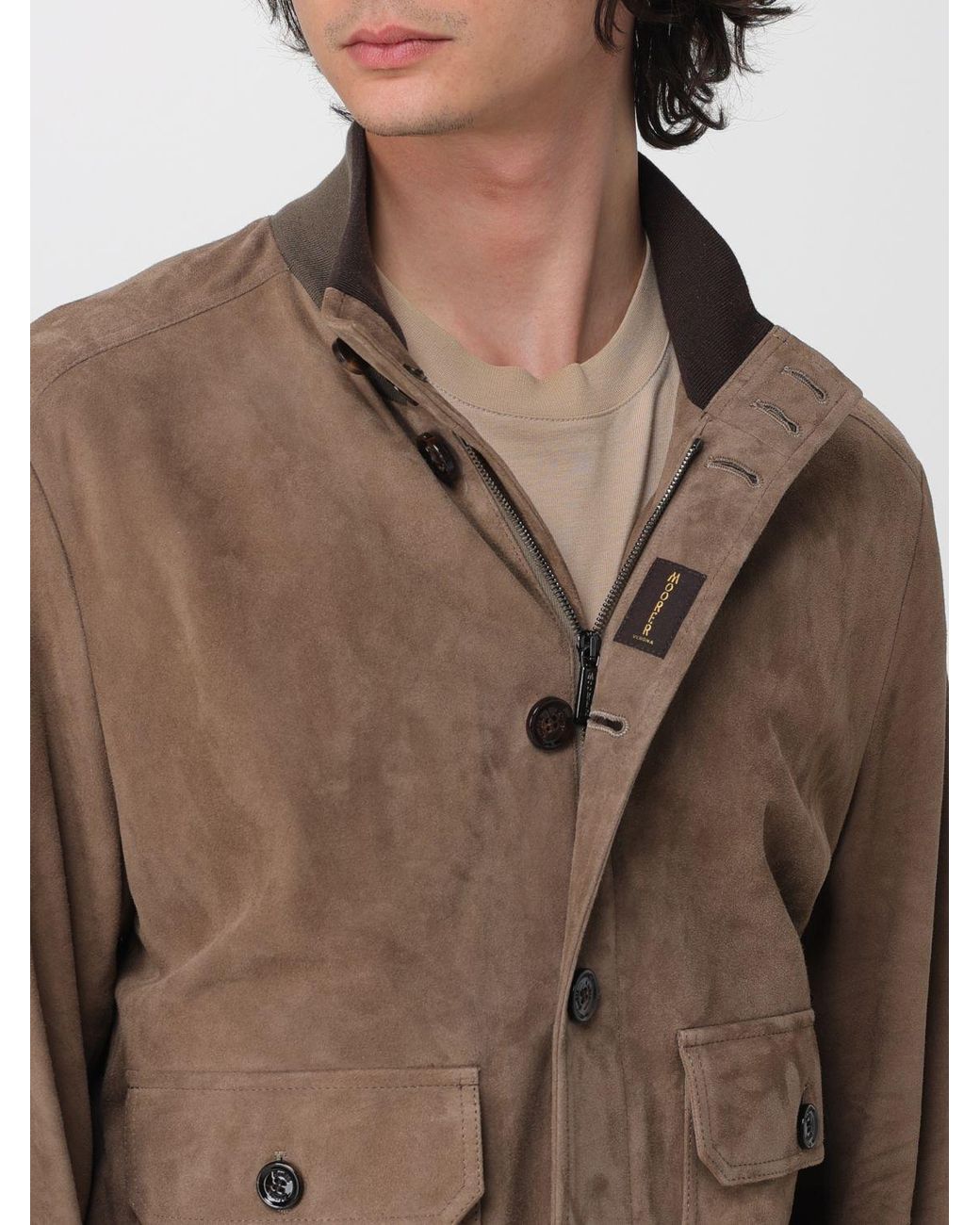 Moorer Blue Carlos-Ur Suede Bomber Jacket for men