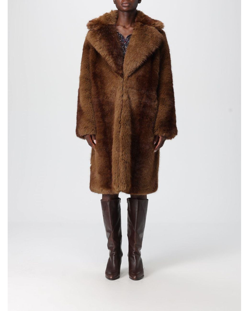 Apparis Brown Fur Coat