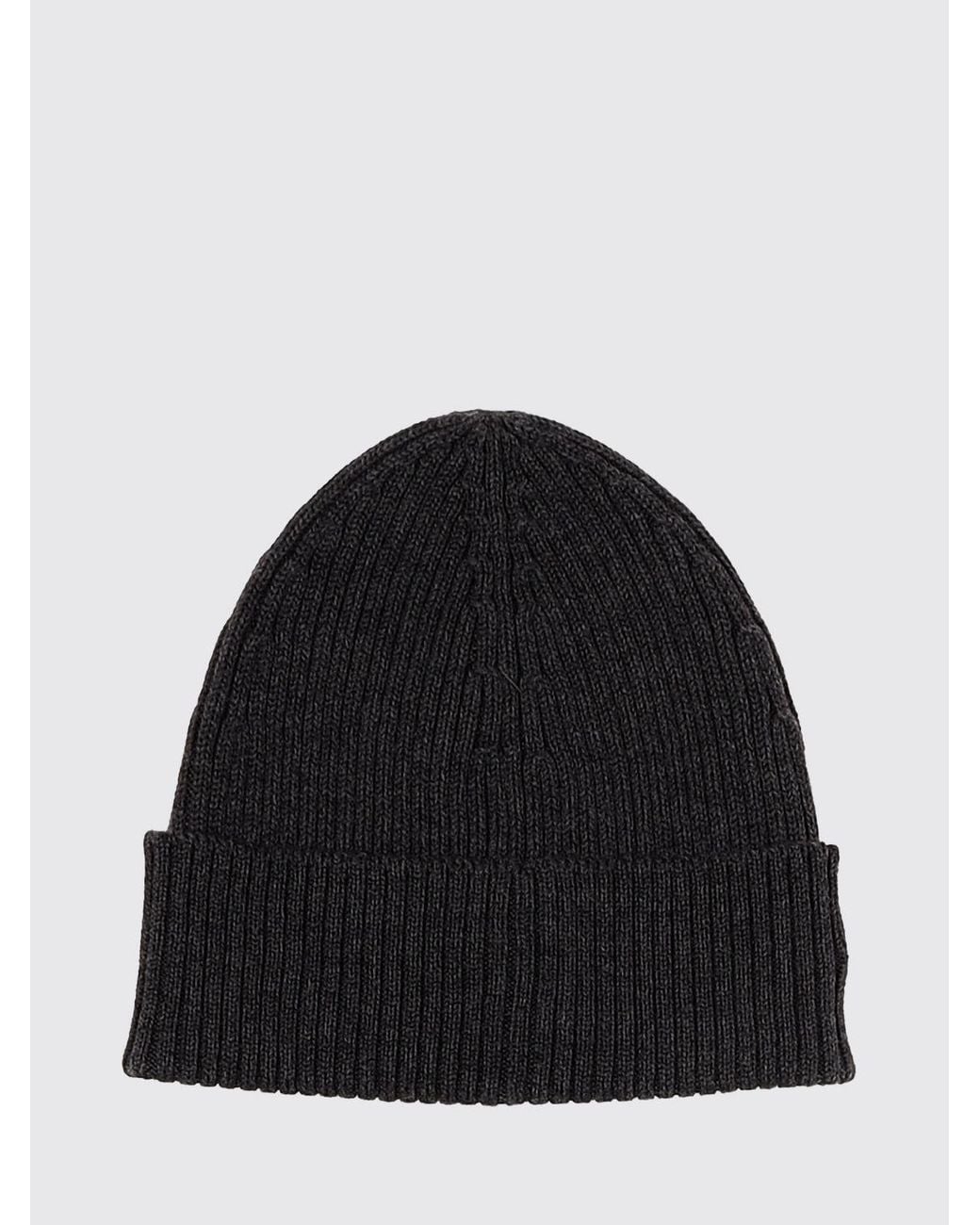 Lacoste Black Pure Wool Beanie With Cuffed Hem And Embroidered Crocodile Logo for men