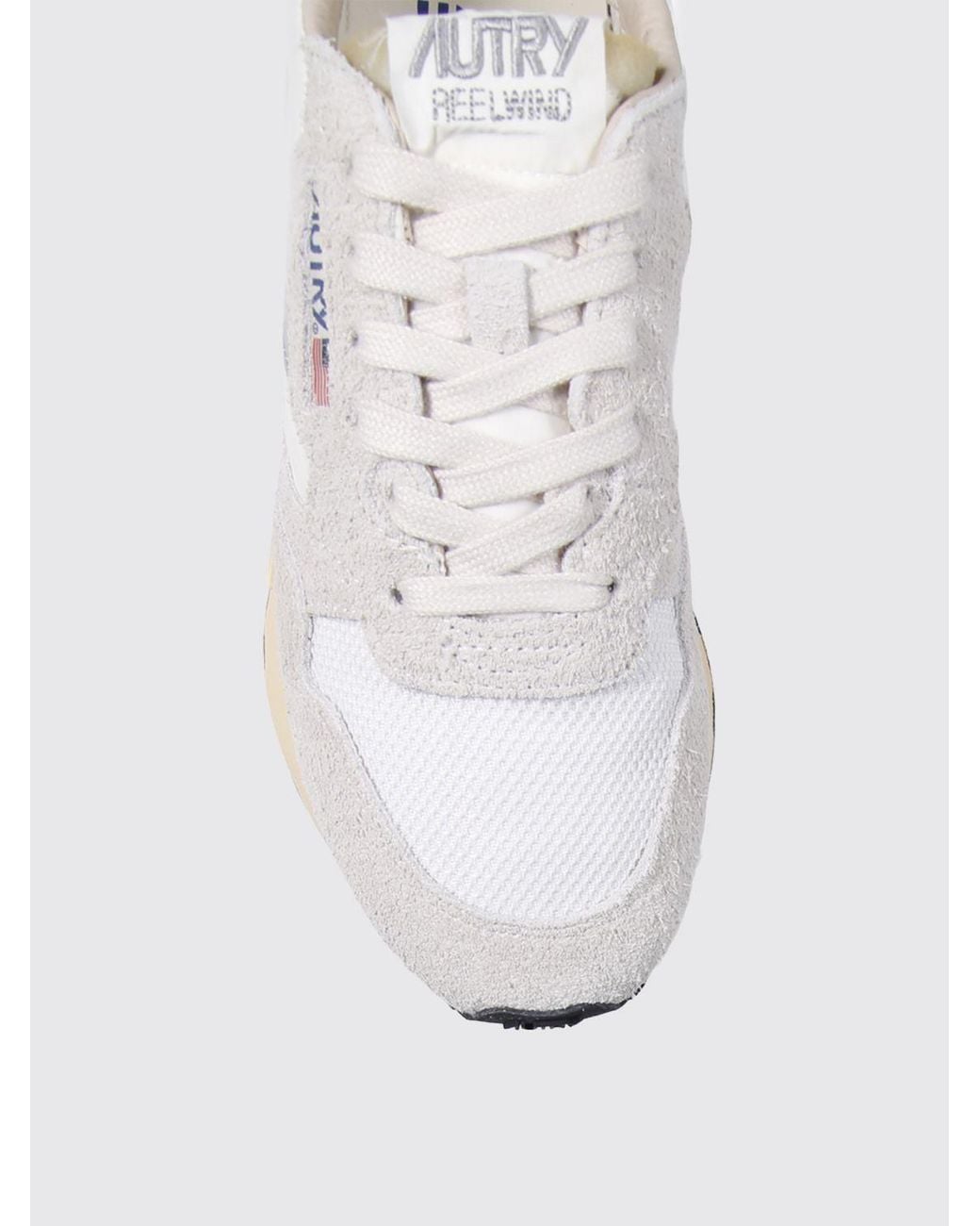 Autry White Reelwind Suede And Nylon Sneakers