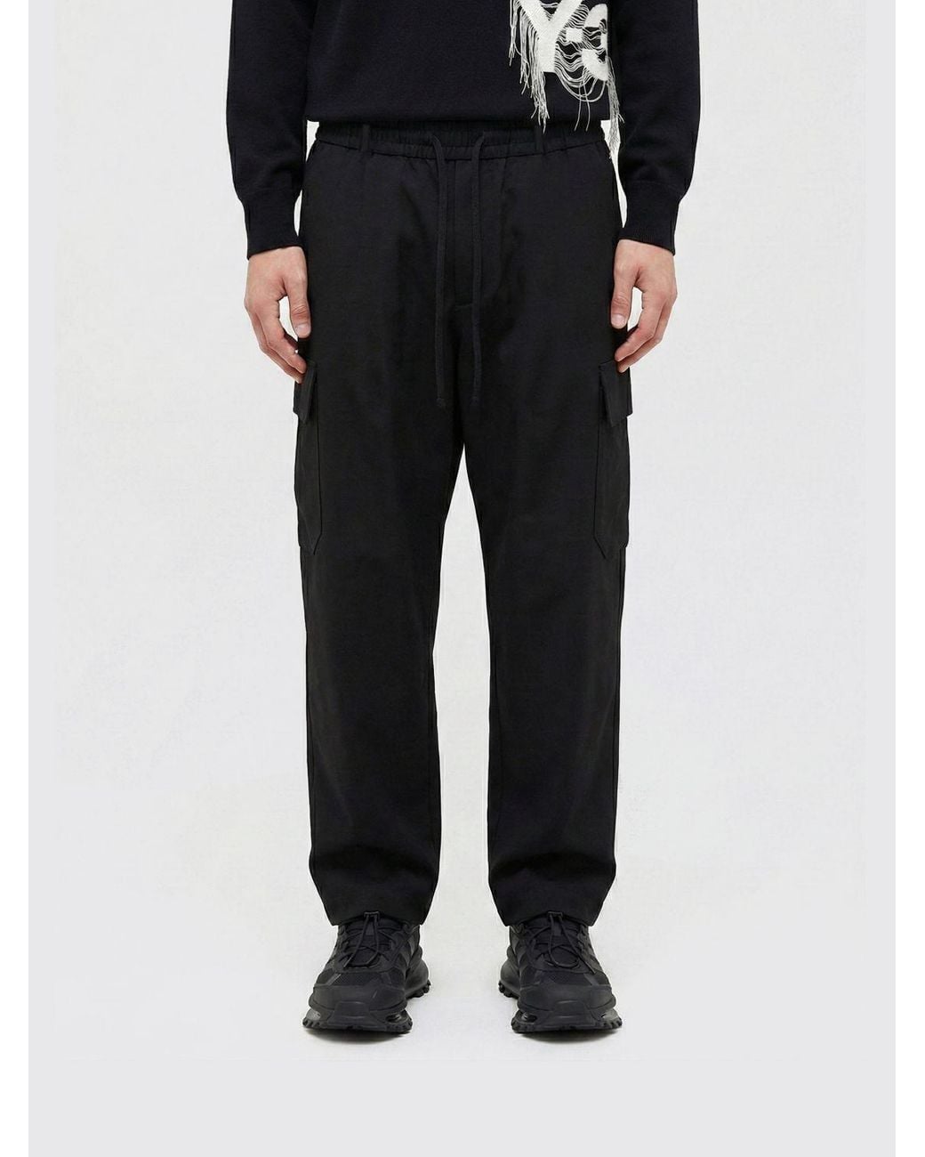 Y-3 Black Recycled Technical Fabric Cargo Trousers for men
