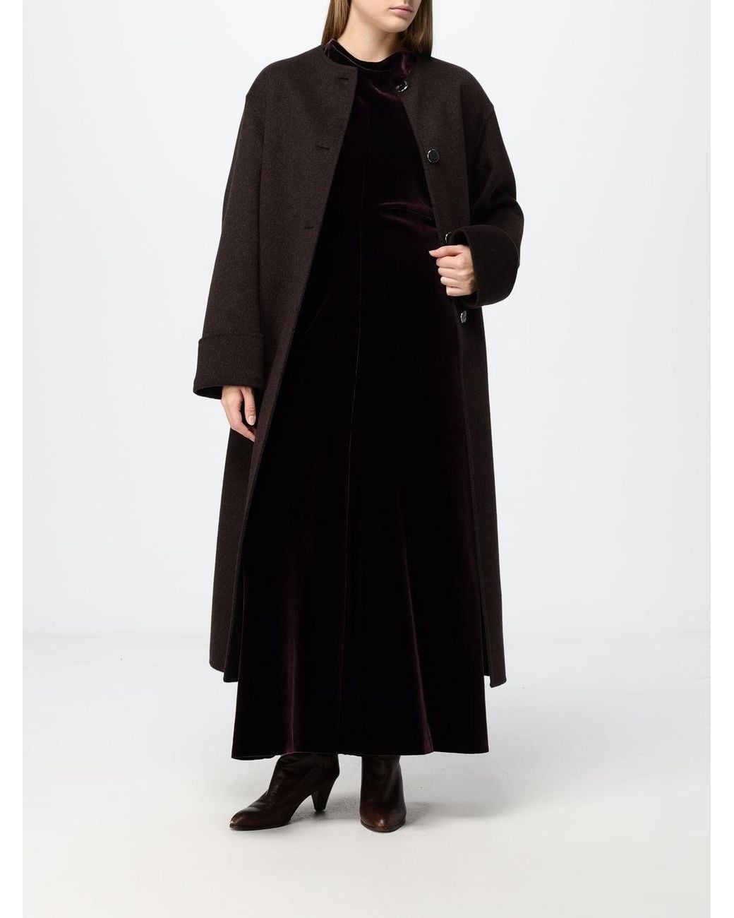 Agnona Black Long Sheath Dress
