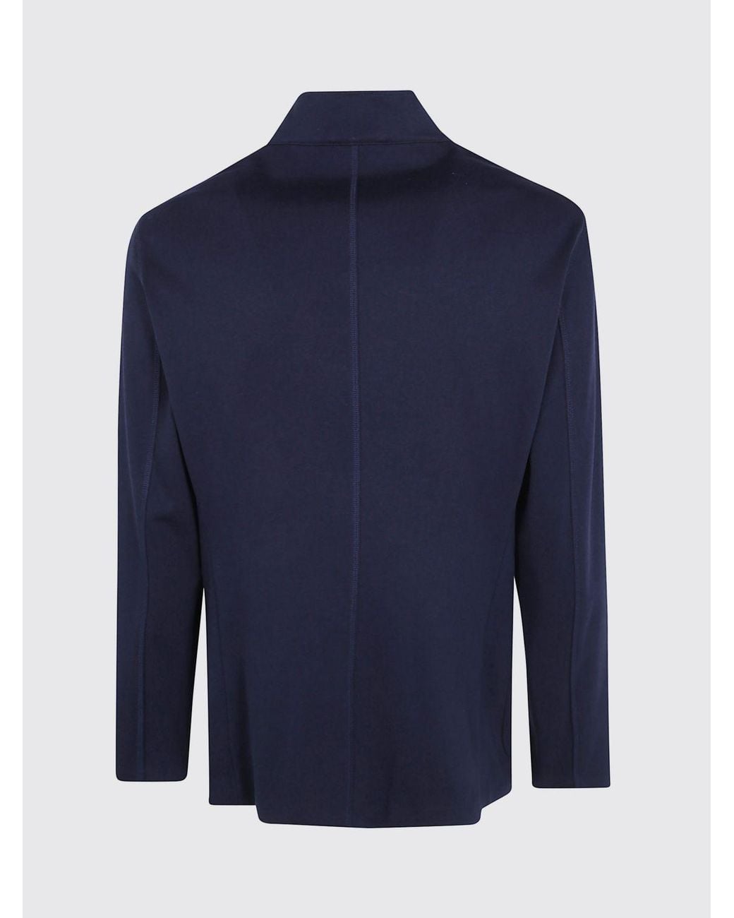 Emporio Armani Blue Slim Fit Double-Breasted Short Jacket for men