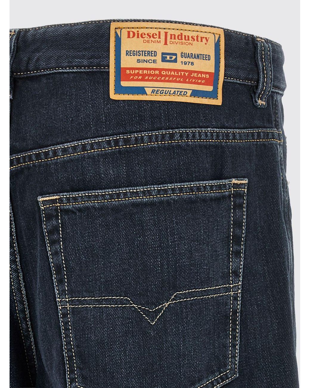 DIESEL Blue 2001 D-Macro Low-Waist Wide-Leg Jeans for men