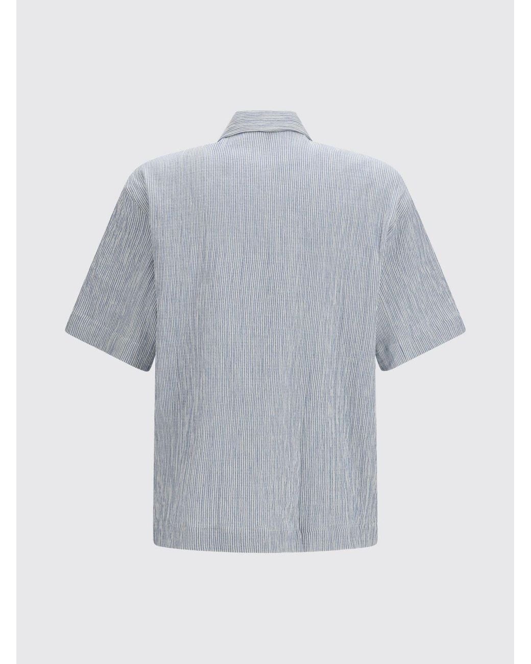 sunflower Gray Striped Stretch Cotton Shirt for men