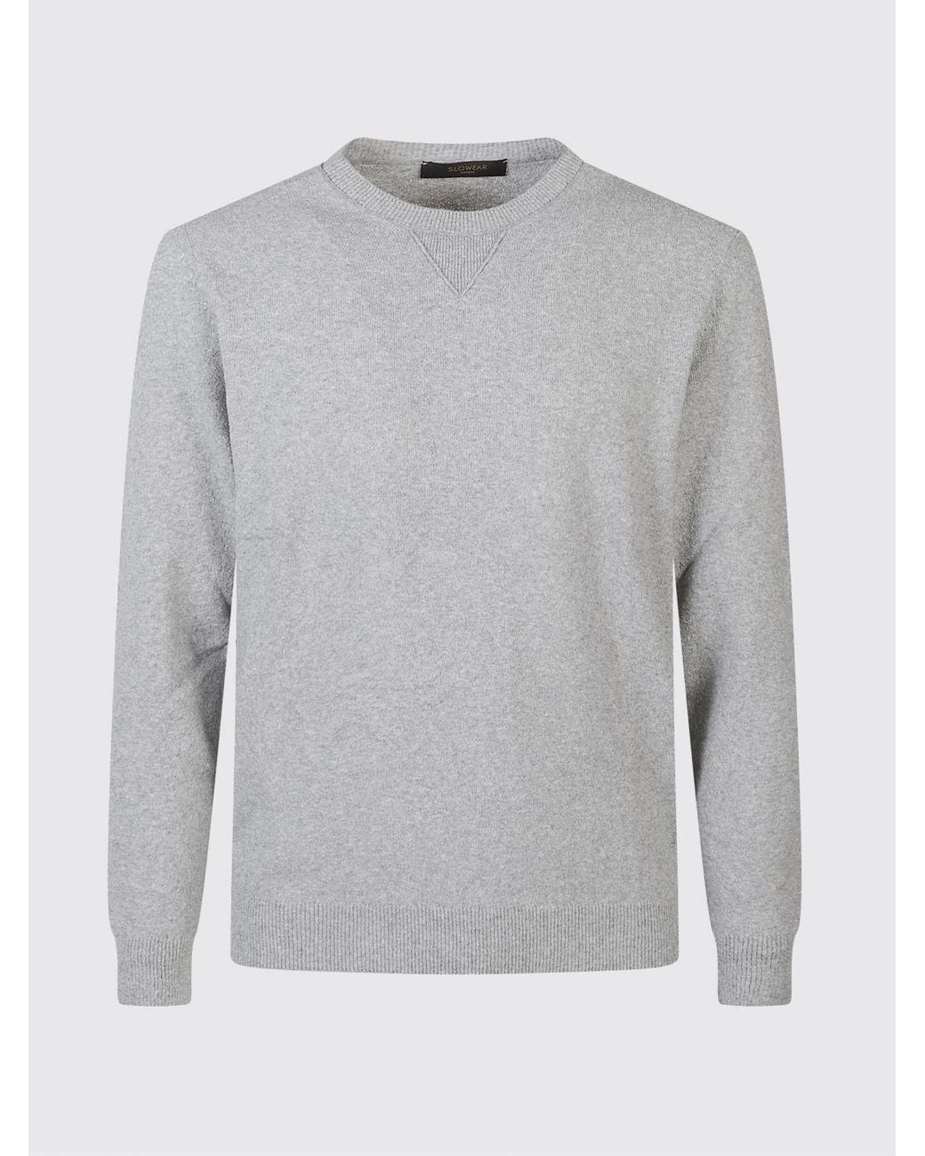 Zanone Gray Cotton Blend Crew Neck Sweatshirt for men
