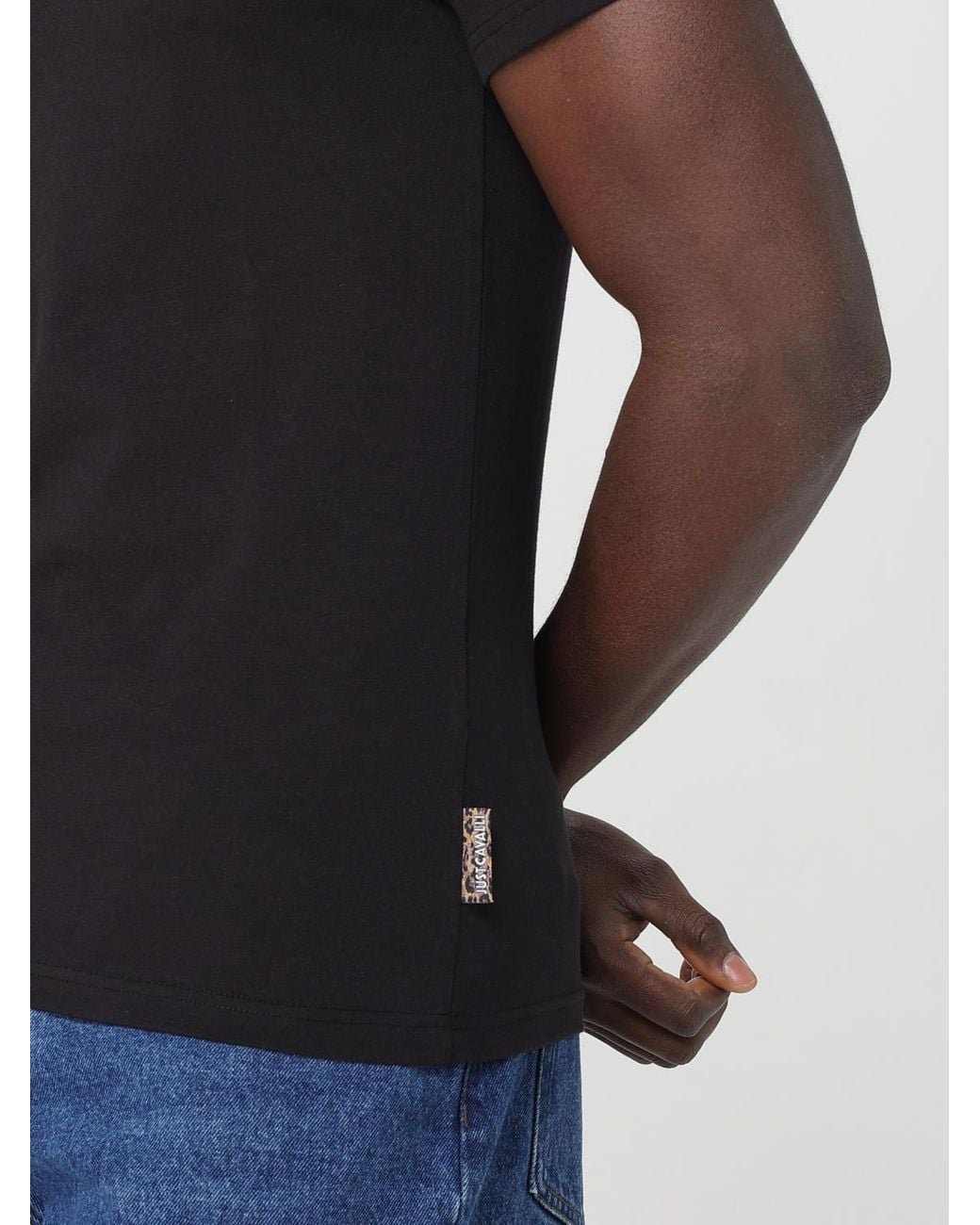 Just Cavalli Blue Round Neck Short Sleeve Tshirt for men