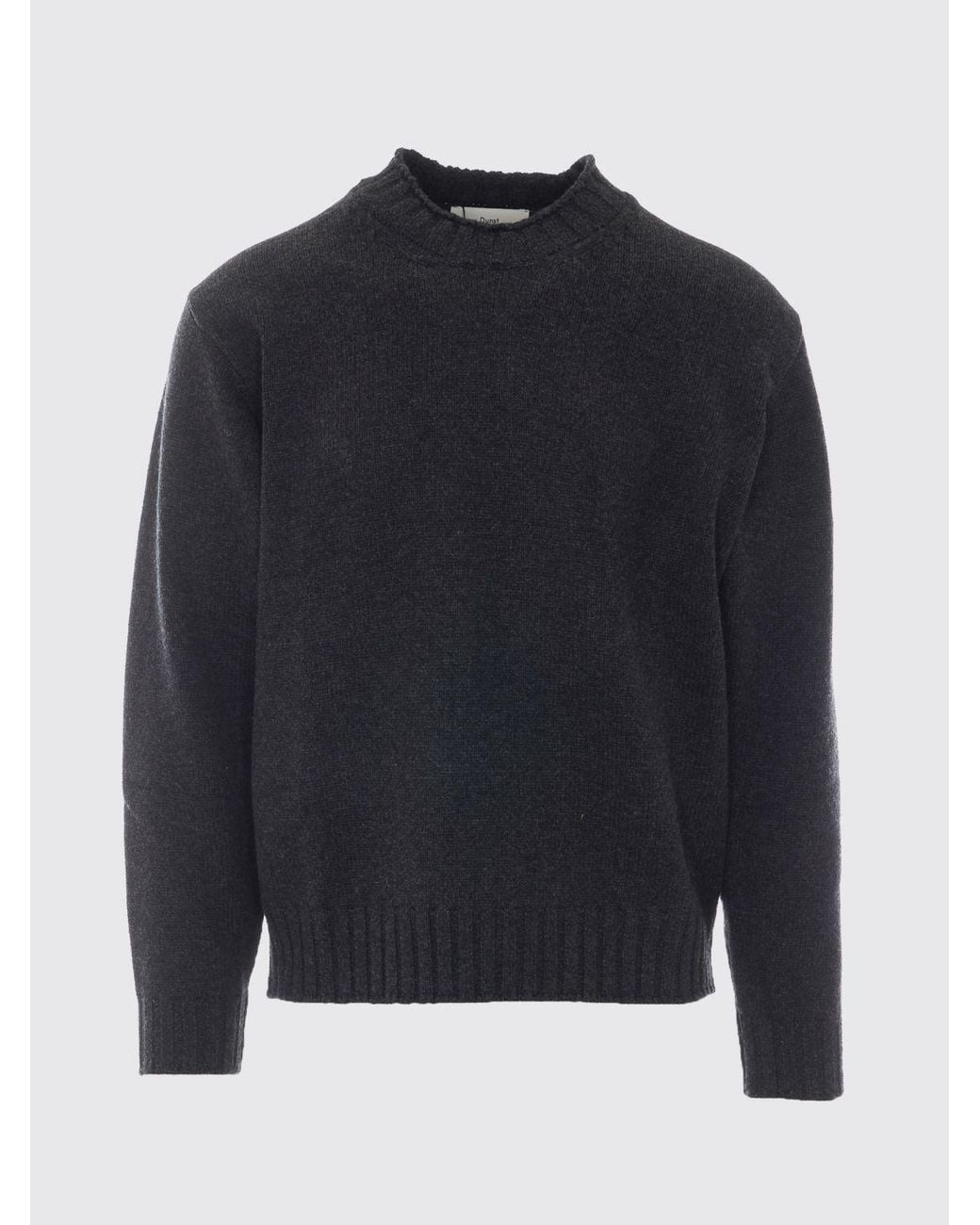DUNST Blue Wool-Blend Mock Neck Jumper With Dropped Shoulders for men