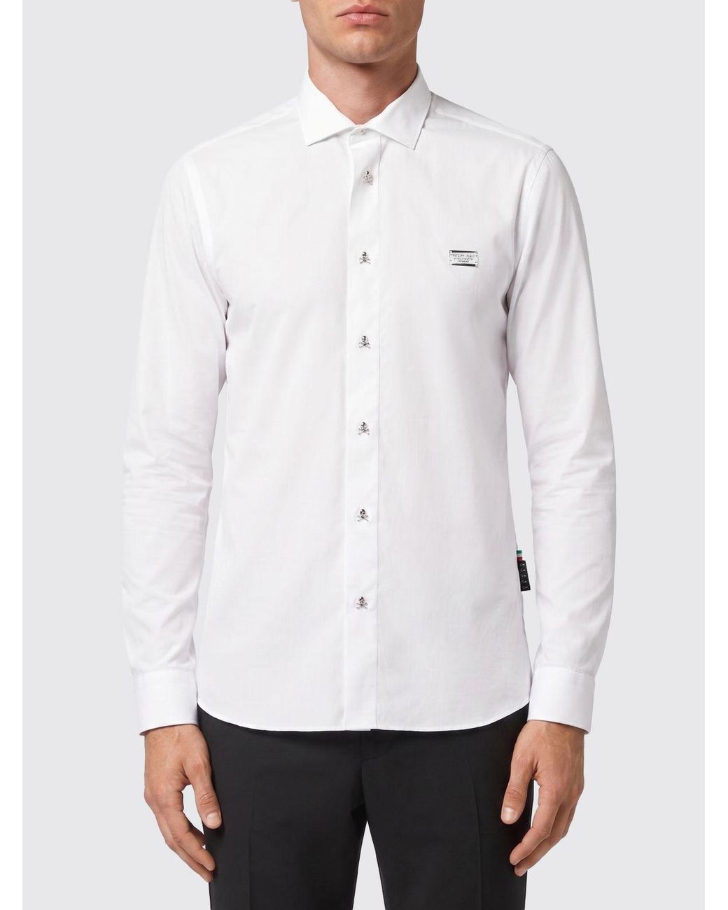 Philipp Plein White Classic Cotton Poplin Shirt for men
