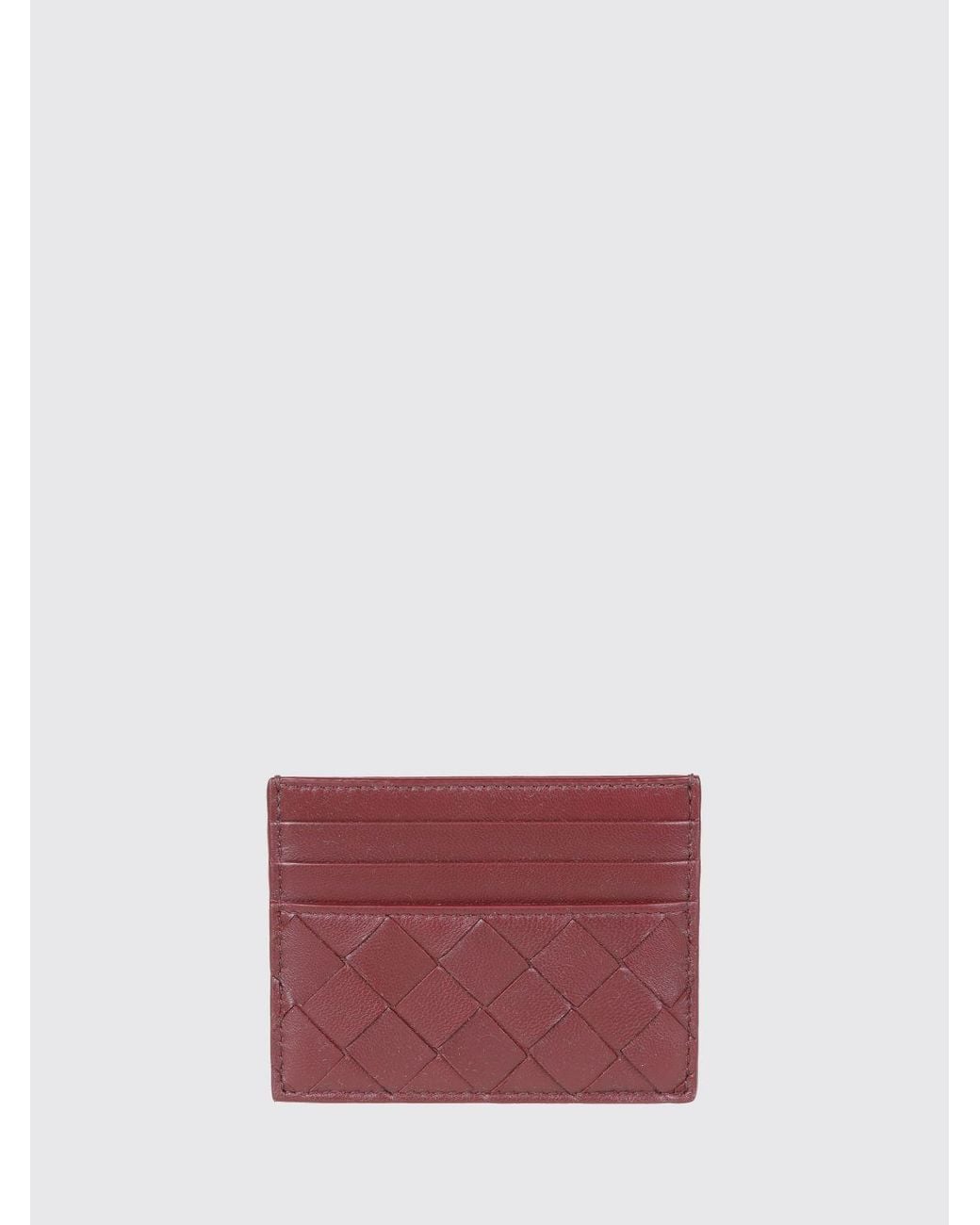 Bottega Veneta Purple Flat Woven Nappa Calfskin Card Holder With 7 Slots