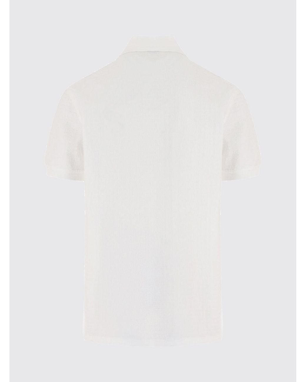 Emporio Armani White Short-Sleeved Cotton Piqué Polo Shirt for men
