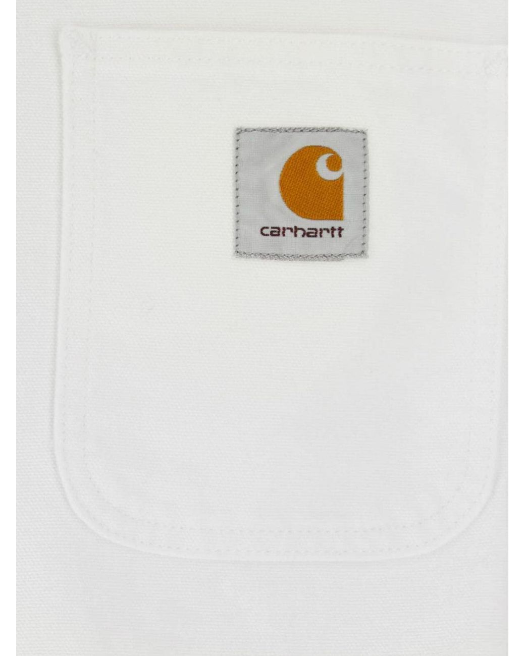 Carhartt Natural Og Michigan Cotton Shirt Jacket With Patch Pockets And Logo for men