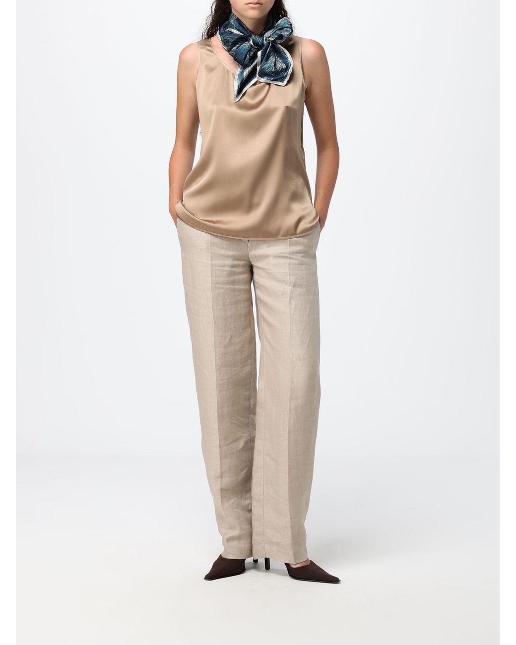 Max Mara Blue Printed Silk Foulard