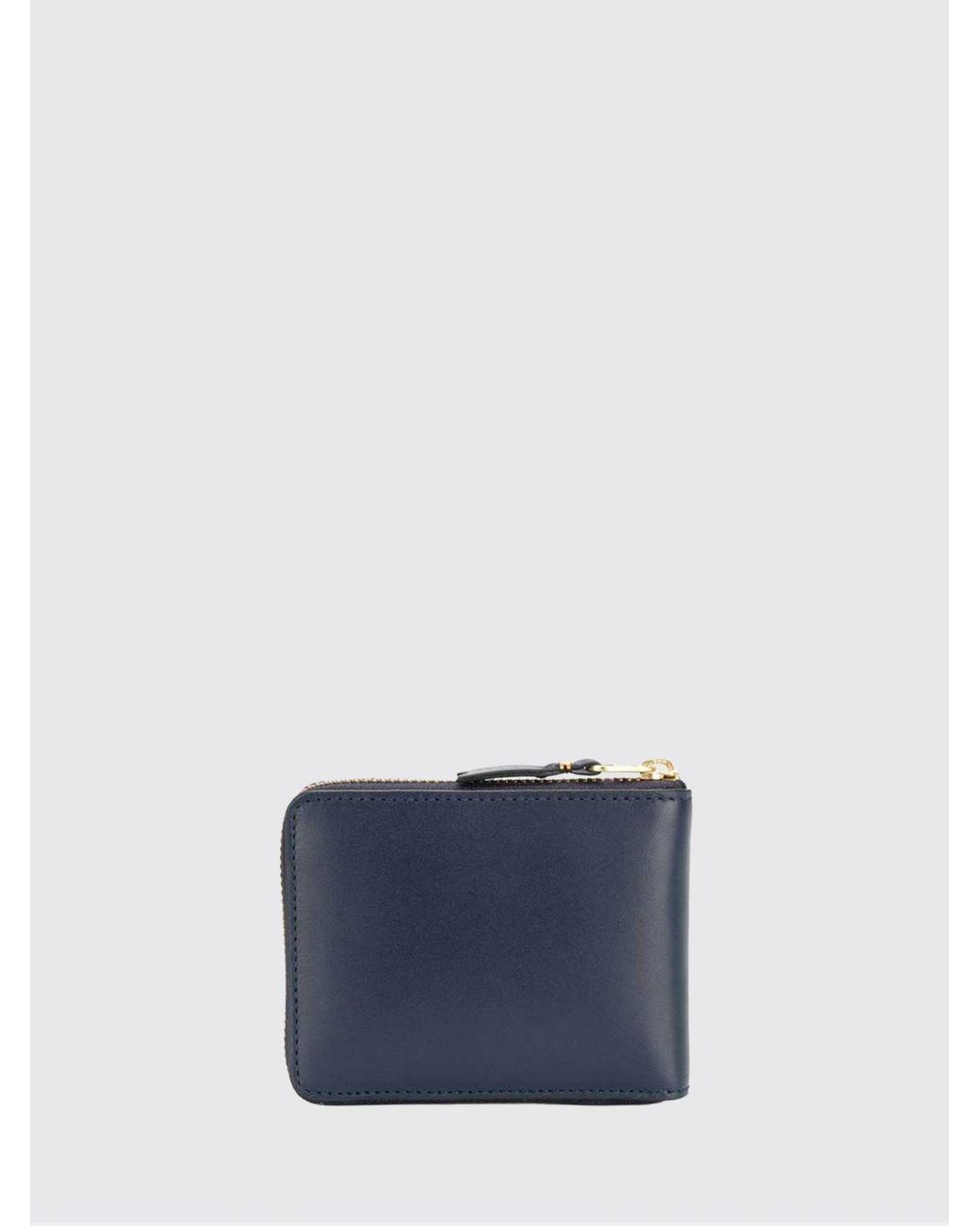 Comme des Garçons Blue Leather Wallet for men