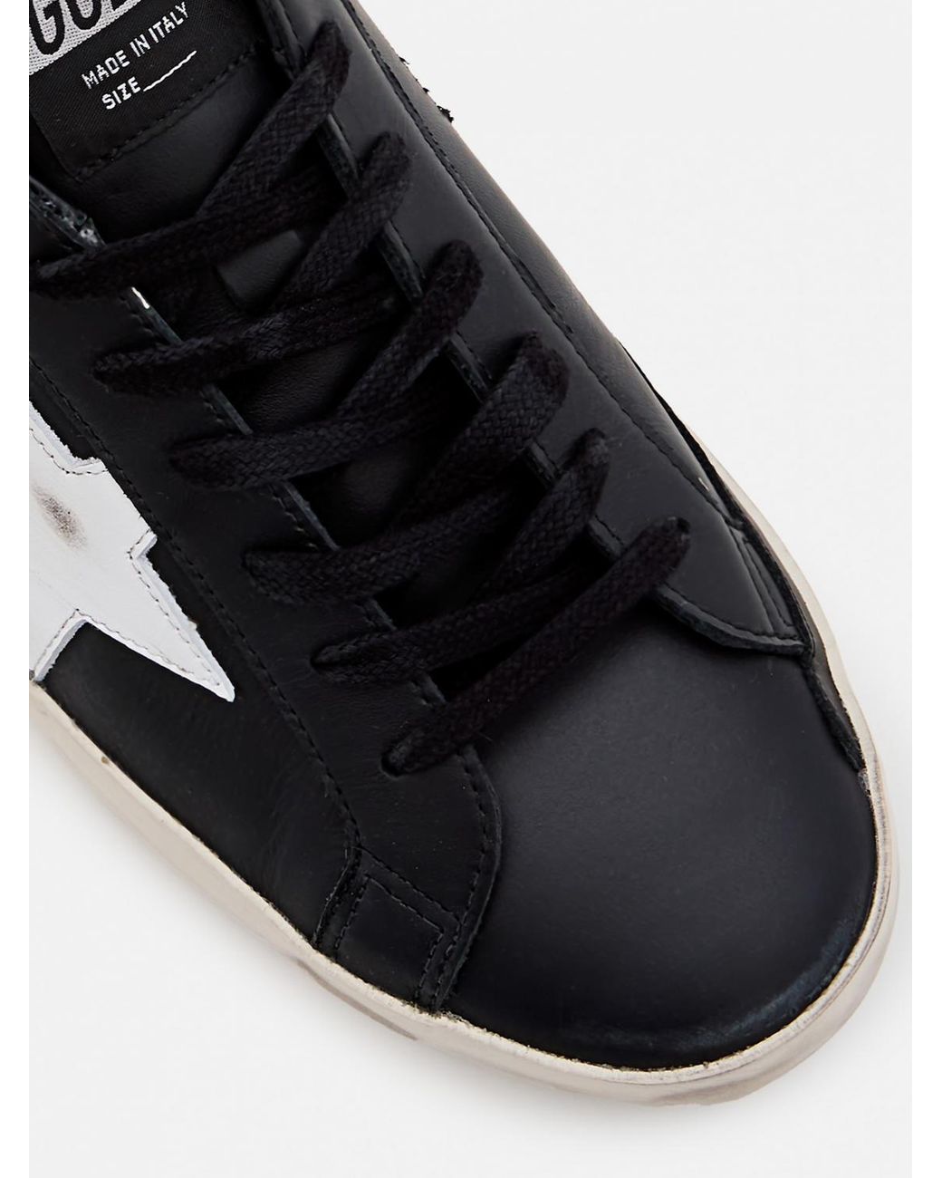 Golden Goose Deluxe Brand Black Super-Star Used Leather Sneakers for men