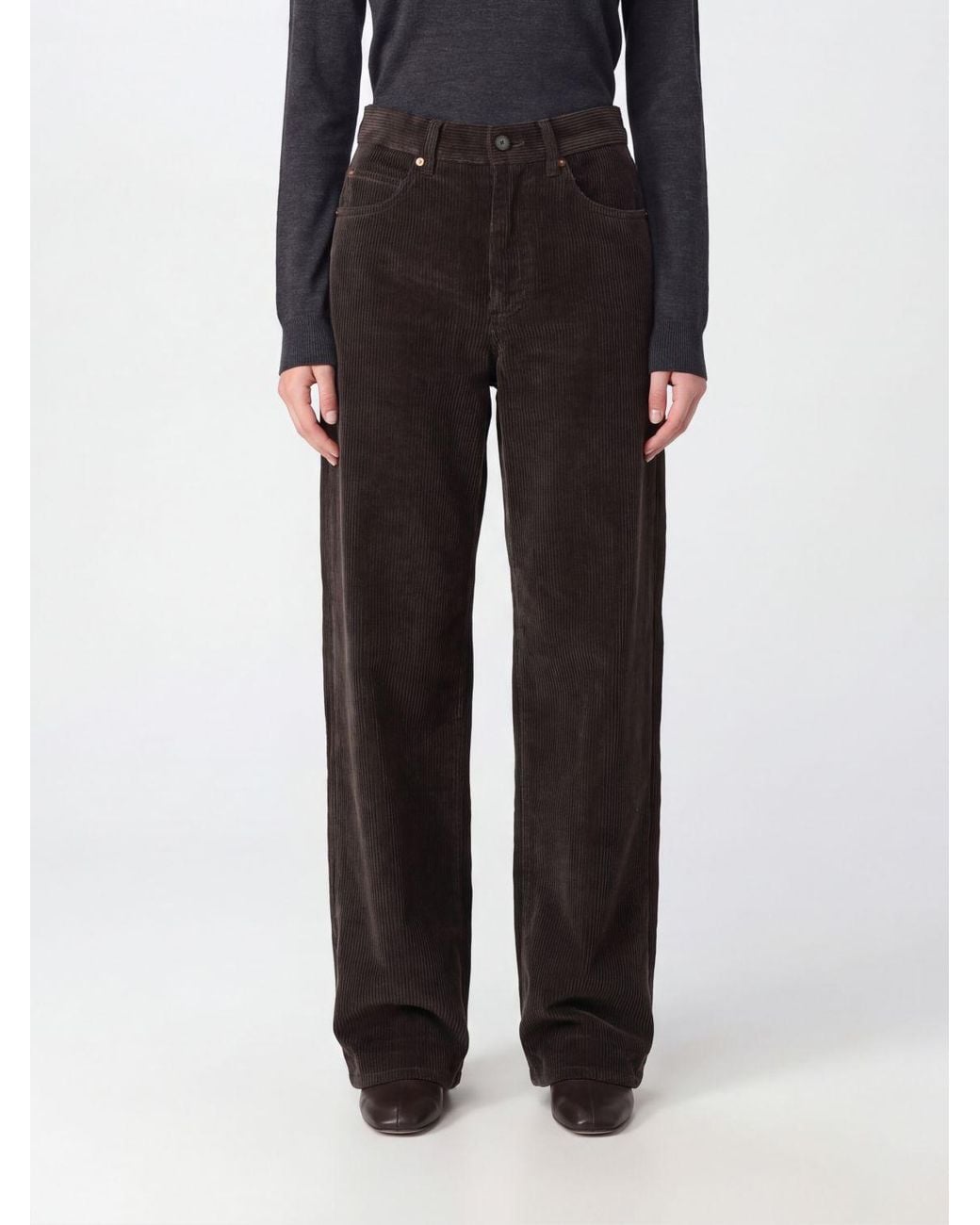 Soeur Black Wide-Leg Five-Pocket Corduroy Trousers