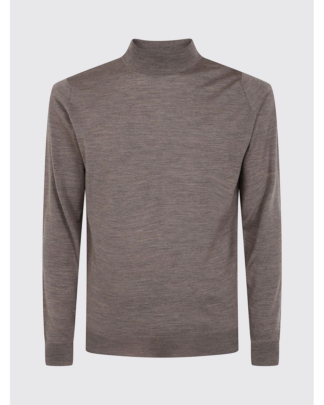 John Smedley Gray Mock Neck Jumper for men