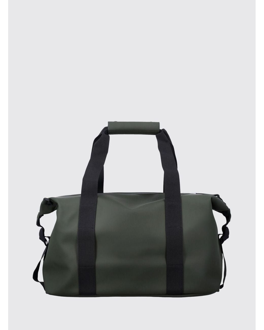 Rains Black Hilo Weekend Waterproof Travel Bag With Double Handle for men