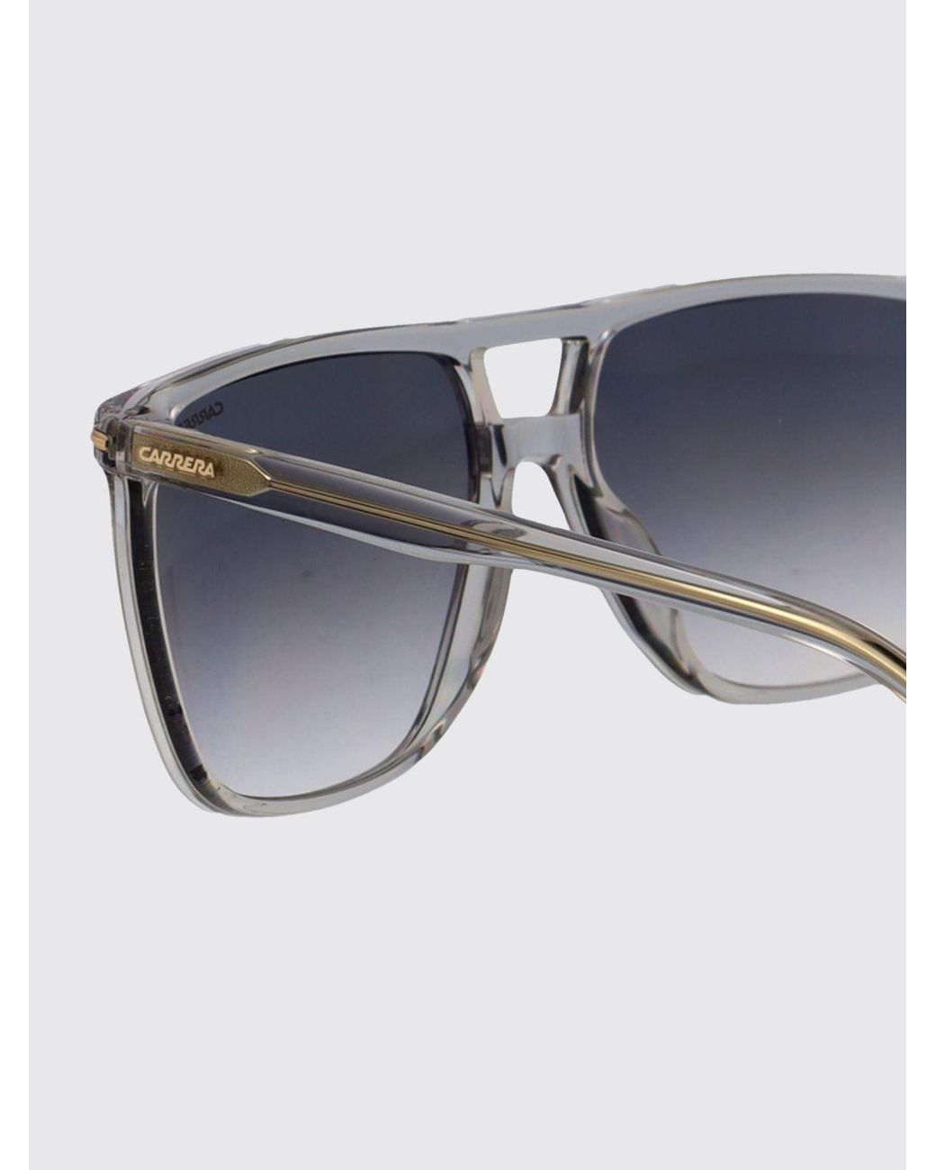 Carrera White Aviator Acetate Sunglasses With Double Bridge And Smoked Lenses for men