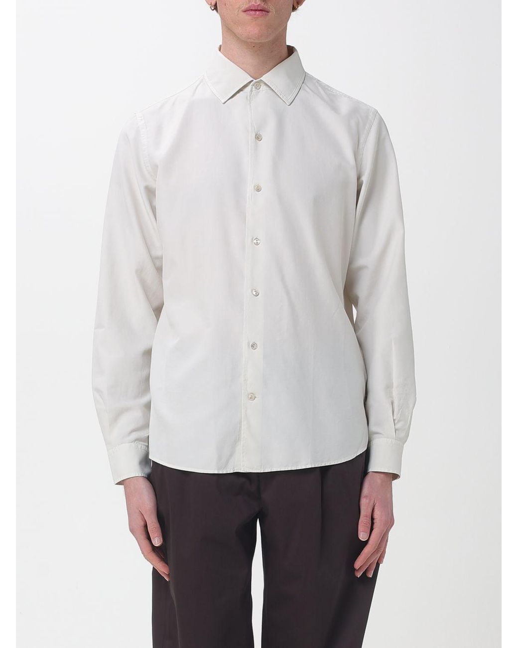 Agnona White Classic Cotton And Silk Blend Shirt for men